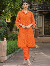SCAKHI Leheriya Printed Kurta with Trousers