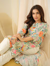 Sangria Floral Printed Straight Kurta