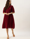 All about you Maroon Midi Dress