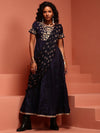 IMARA Embroidered Detail A-Line Ethnic Dresses With Dupatta