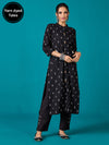 Likha Black Kora Cotton Yarn Dyed Kurta LIKKUR165