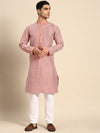 Anouk Embroidered Chikankari Dupion Silk Kurta with Pyjamas