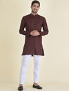 Deyaan Men Brown Solid Kurta