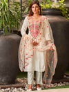 Tikhi Imli Floral Embroidered Cotton Blend Kurta with Trousers & Dupatta
