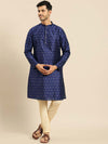 Amodh by Kisah Men Blue Kurta (Set of 2)