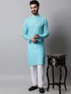 Jompers Men Ethnic Motifs Thread Work Cotton Kurta