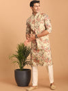 Vastramay Floral Printed Kurta with Pyjamas with Nehru Jacket