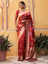 Janasya Floral Woven Design Zari Banarasi Saree