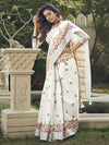 Satrani Floral Printed Zari Dabu Saree