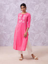 Likha Chikankari Pink Hand Embroidered Straight Kurta LIKKUR120