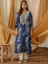 Sangria Abstract Printed Straight Kurta