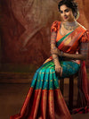 Anjaneya Sarees Checked Zari Silk Banarasi Saree