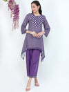 Vishudh Women Purple Ethnic Motifs Printed Kurti with Palazzo