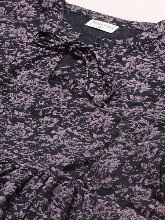 Women Navy Blue & Pink Printed Pure Cotton Maternity A-Line Dress