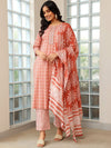 Libas Women Ethnic Motifs Printed Regular Sequinned Pure Cotton Kurta with Trousers & With Dupatta