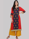 KSUT Red Printed Straight Kurta