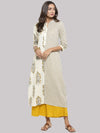 KSUT Beige Printed Straight Kurta