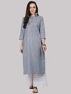 KSUT Blue Stripes Straight Kurta