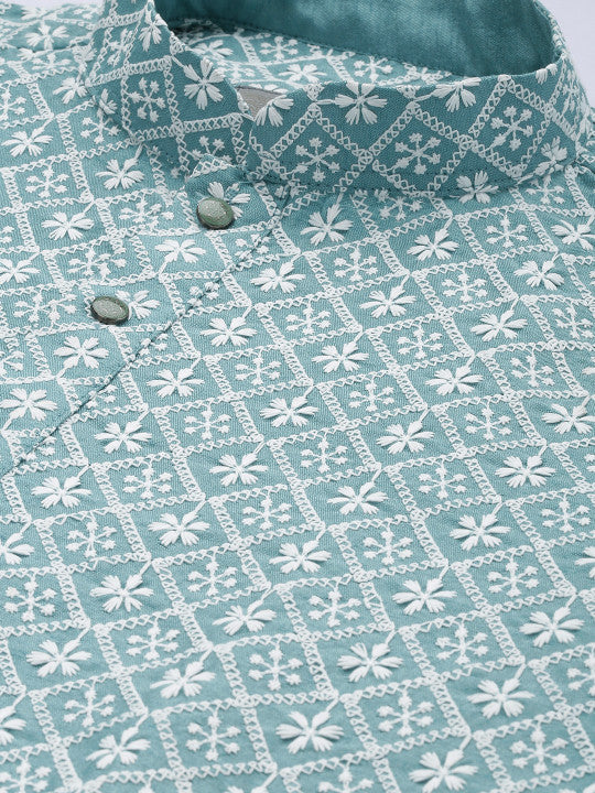Anouk Men Geometric Embroidered Thread Work Kurta