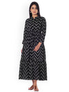 Anayna Women Black Printed Fit and Flare Dress