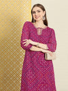 House of Pataudi Bandhani Printed Tie-Up Neck Jashn Kurta