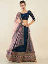 Soch Embroidered Thread Work Unstitched Lehenga & Blouse With Dupatta