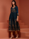 IMARA Ethnic Motifs Embroidered Square Neck Angrakha A-Line Kurta