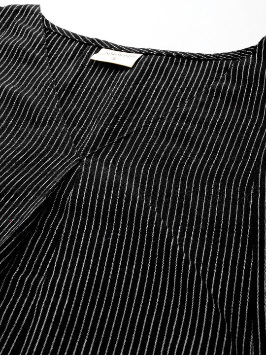 Striped Regular Pure Cotton Kurta with Trousers