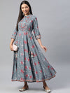 Readiprint Fashions Floral Embroidered Fit & Flare Maxi Ethnic Dress