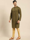 Amodh by Kisah Men Green Kurta (Set of 2)