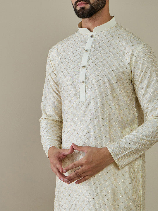 Anouk Men Ethnic Motifs Embellished Thread Work Kurta