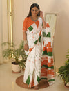 Satrani Abstract Printed Embroidered Cotton Ready to Wear Saree