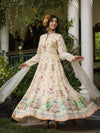 Scakhi Dola Silk Floral Printed Anarkali Gown With Net Embroidered Dupatta