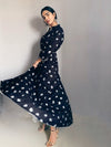 Vishudh Women Navy Blue & Silver-Toned Printed Anarkali Kurta