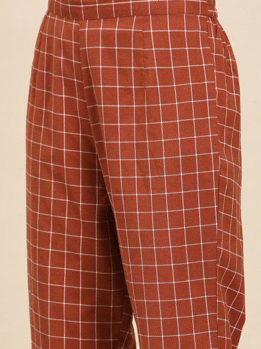 anayna Women Regular Pure Cotton Kurta with Trousers