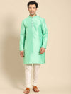 Amodh by Kisah Men Green Kurta (Set of 2)