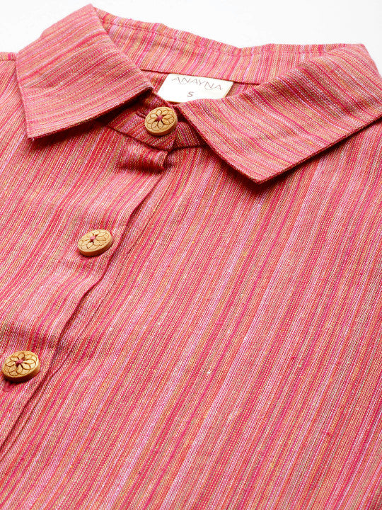 anayna Puff Sleeve A-Line Cotton Midi Dress