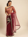Kasee Solid Sequinned Net Saree