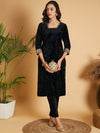 Shae by Sassafras Thread Work Velvet Kurta