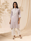 Likha Mauve Kurta with White Cotton Thread Embroidery