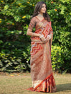 Satrani Printed Jacquard Zari Organza Leheriya Saree