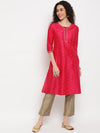 IMARA Embellished Sequinned A-Line Kurta - S