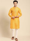 Amodh by Kisah Men Mustard Kurta (Set of 2)