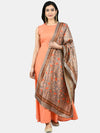 Myshka Women Peach-Coloured Solid Maxi Dress With Dupatta