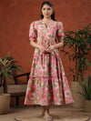 Anayna Women Printed Tiered Cotton Maxi Ethnic Dress