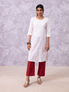 Likha Chikankari White Hand Embroidered Straight Kurta LIKKUR117