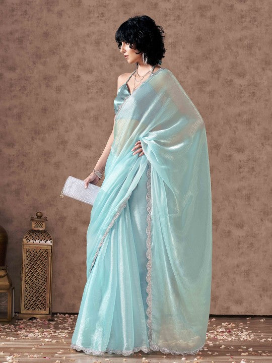 Tikhi Imli Embellished Solid Saree