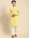 Amodh by Kisah Men Yellow Kurta (Set of 2)