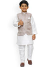 Pro Ethic Style Developer Boys Mandarin Collar Kurta With Pyjamas & Nehru Jacket