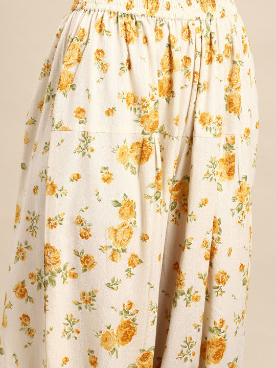 anayna Women Floral Printed Regular Kurta with Dhoti Pants